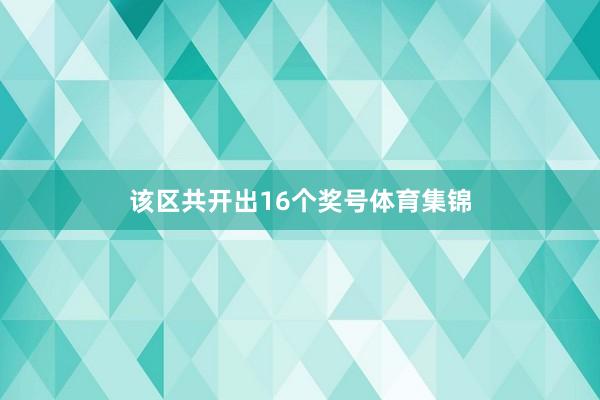 该区共开出16个奖号体育集锦