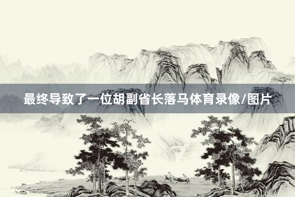 最终导致了一位胡副省长落马体育录像/图片