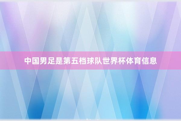 中国男足是第五档球队世界杯体育信息