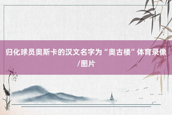 归化球员奥斯卡的汉文名字为“奥古楼”体育录像/图片
