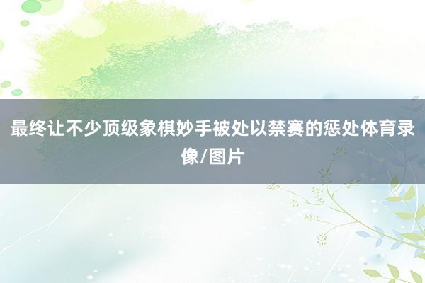 最终让不少顶级象棋妙手被处以禁赛的惩处体育录像/图片