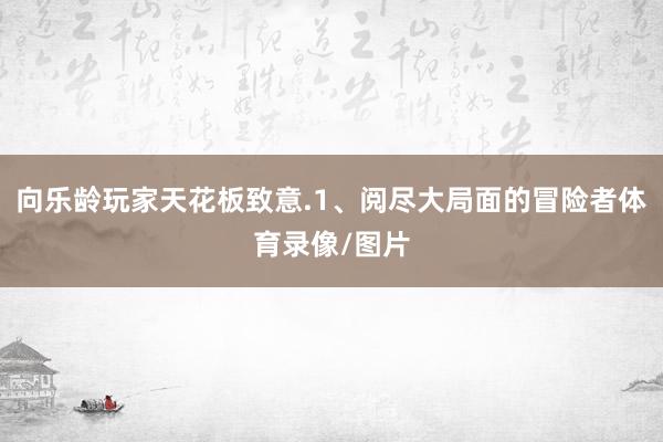 向乐龄玩家天花板致意.1、阅尽大局面的冒险者体育录像/图片