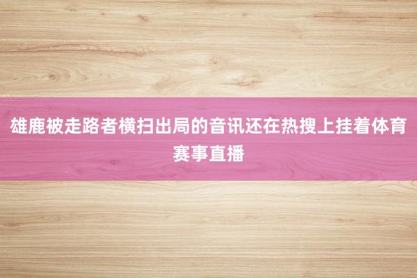 雄鹿被走路者横扫出局的音讯还在热搜上挂着体育赛事直播