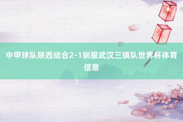中甲球队陕西结合2-1驯服武汉三镇队世界杯体育信息