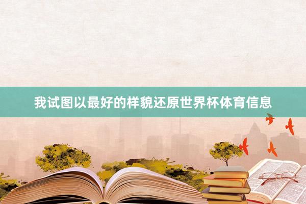 我试图以最好的样貌还原世界杯体育信息