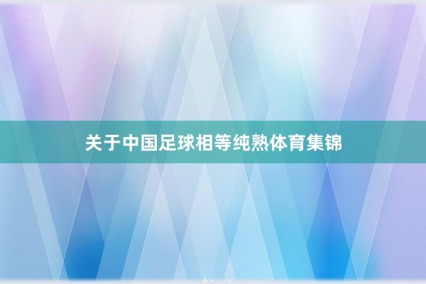 关于中国足球相等纯熟体育集锦