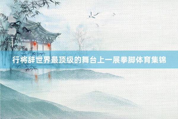 行将辞世界最顶级的舞台上一展拳脚体育集锦
