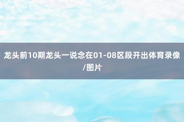 龙头前10期龙头一说念在01-08区段开出体育录像/图片