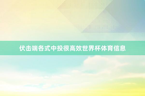 伏击端各式中投很高效世界杯体育信息