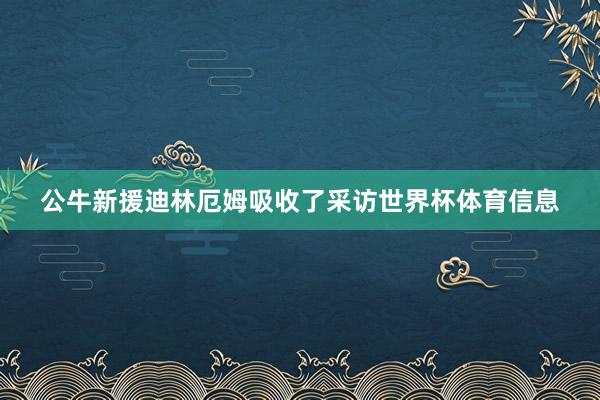 公牛新援迪林厄姆吸收了采访世界杯体育信息