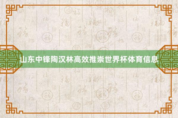山东中锋陶汉林高效推崇世界杯体育信息