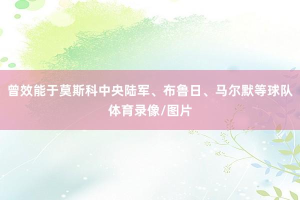 曾效能于莫斯科中央陆军、布鲁日、马尔默等球队体育录像/图片
