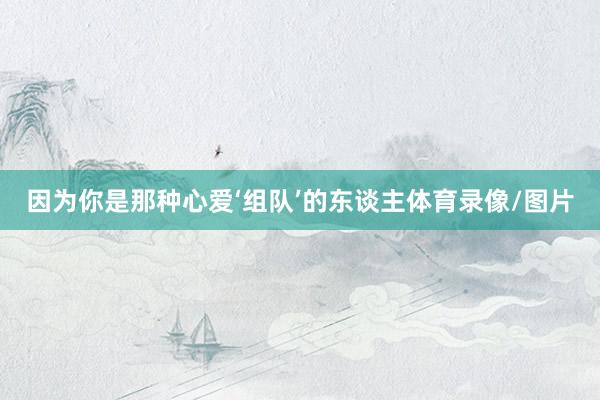 因为你是那种心爱‘组队’的东谈主体育录像/图片