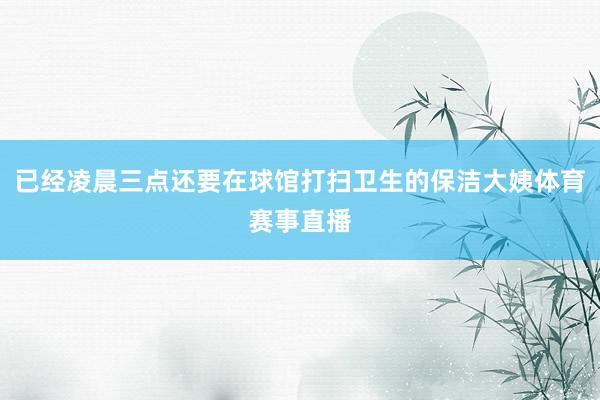 已经凌晨三点还要在球馆打扫卫生的保洁大姨体育赛事直播