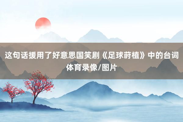 这句话援用了好意思国笑剧《足球莳植》中的台词体育录像/图片