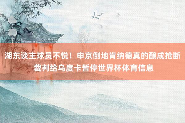 湖东谈主球员不悦！申京倒地肯纳德真的酿成抢断 裁判给乌度卡暂停世界杯体育信息
