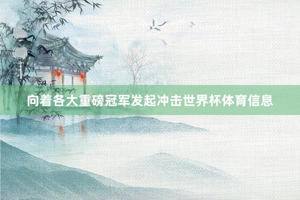 向着各大重磅冠军发起冲击世界杯体育信息