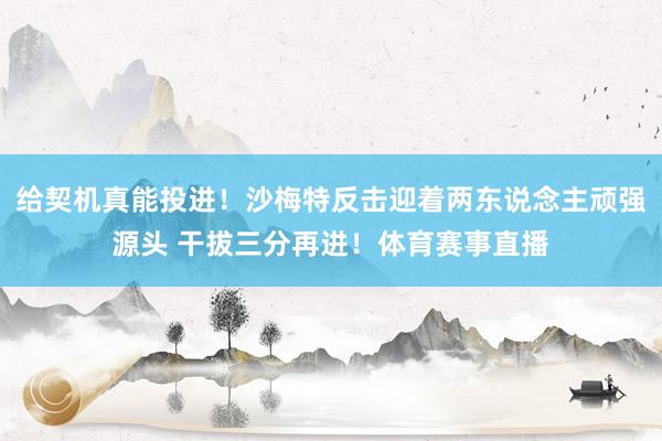 给契机真能投进！沙梅特反击迎着两东说念主顽强源头 干拔三分再进！体育赛事直播