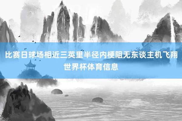 比赛日球场相近三英里半径内梗阻无东谈主机飞翔世界杯体育信息